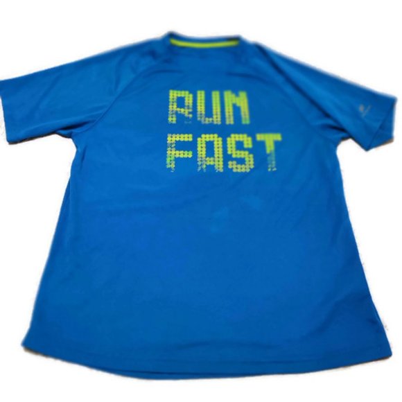 "RUN FAST" Pro Touch Dry-Plus T-Shirt Blue, Large - Picture 1 of 13